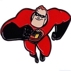The Incredibles Enamel Metal Character Pin, Bob Parr Superhero Enamel Pin